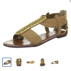 Women’s Sam Edelman Gatsby Gladiator sandals leopard gold and leather